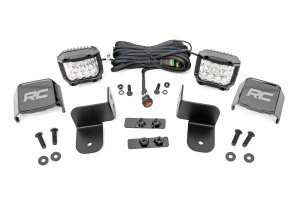 Polaris Ranger Crew XP 1000 LED Light Kit - Rear - Rough Country - Wide Angle - Chrome - '17-'19